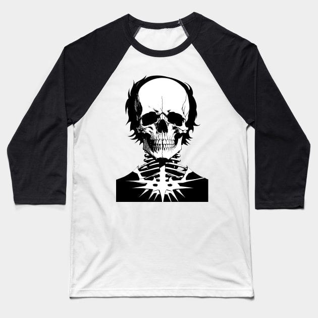 Allan poe skull design Baseball T-Shirt by DeathAnarchy